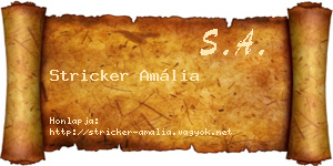 Stricker Amália névjegykártya